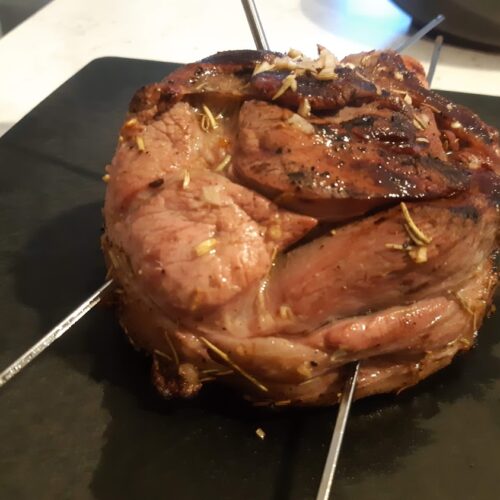 souvlaki style bone out leg of lamb