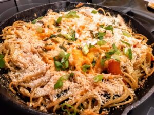 cheesy curry cream baked spaghetti